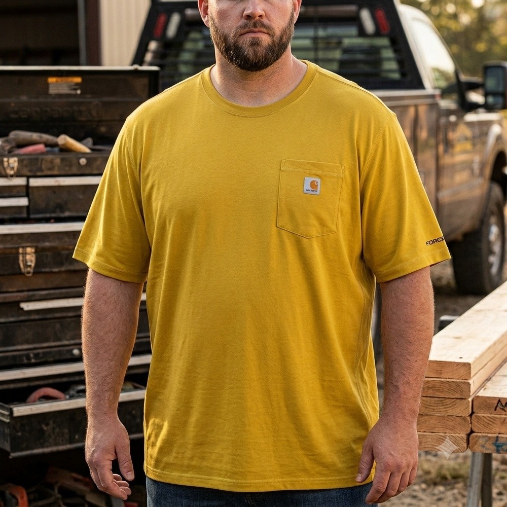 NEW Carhartt T-Shirt Mens 3XL Tall Ochre Force Relaxed Fit Midweight TK4616-M